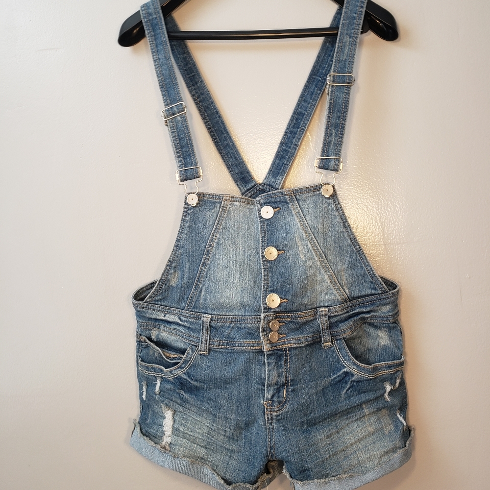Denim Overall Shorts